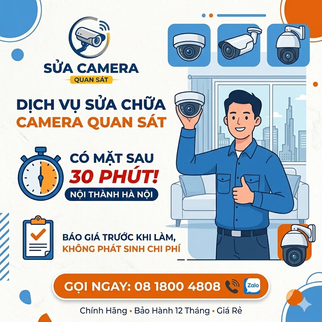 BẢNG GIÁ SỬA CHỮA  CAMERA QUAN SÁT